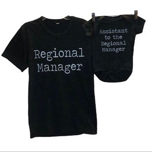 NWOT “The Office” Regional Manager & Assistant adult & baby graphic tee